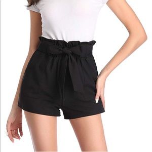black super high waisted shorts